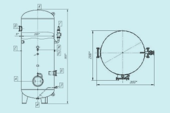Чертеж Ресивер аргона