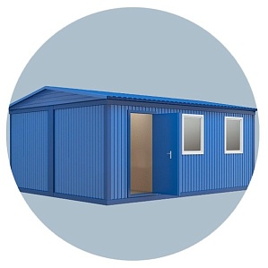 Модульный штаб стройки из двух модулей 6000х4800 мм